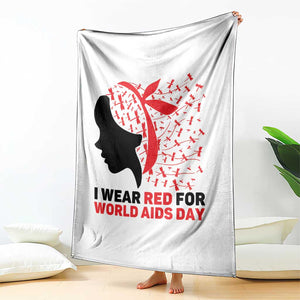 I Wear Red For World AIDS Day Throw Blanket HIV Awareness Dragonfly Support Gift TS12 Print Your Wear