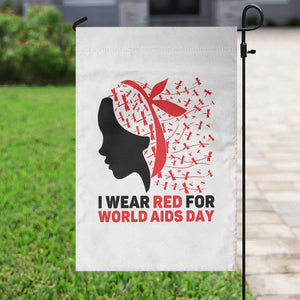 I Wear Red For World AIDS Day Garden Flag HIV Awareness Dragonfly Support Gift TS12 Print Your Wear