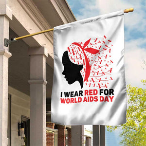 I Wear Red For World AIDS Day Garden Flag HIV Awareness Dragonfly Support Gift TS12 Print Your Wear