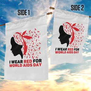 I Wear Red For World AIDS Day Garden Flag HIV Awareness Dragonfly Support Gift TS12 Print Your Wear