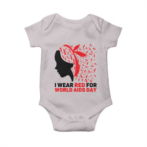 I Wear Red For World AIDS Day Baby Onesie HIV Awareness Dragonfly Support Gift TS12 Ice Gray Print Your Wear