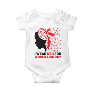 I Wear Red For World AIDS Day Baby Onesie HIV Awareness Dragonfly Support Gift TS12 White Print Your Wear