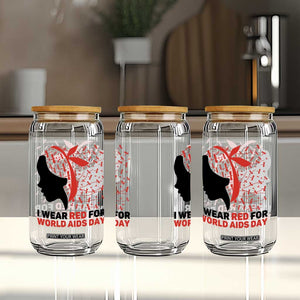 I Wear Red For World AIDS Day Glass Can HIV Awareness Dragonfly Support Gift TS12 Print Your Wear
