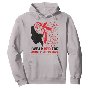 I Wear Red For World AIDS Day Hoodie HIV Awareness Dragonfly Support Gift TS12 Ice Gray Print Your Wear
