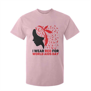 I Wear Red For World AIDS Day T Shirt For Kid HIV Awareness Dragonfly Support Gift TS12 Light Pink Print Your Wear