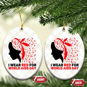 I Wear Red For World AIDS Day Ceramic Ornament HIV Awareness Dragonfly Support Gift TS12 Print Your Wear