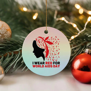I Wear Red For World AIDS Day Ceramic Ornament HIV Awareness Dragonfly Support Gift TS12 1pc Pastel Print Your Wear