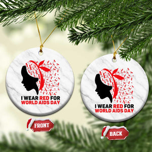 I Wear Red For World AIDS Day Ceramic Ornament HIV Awareness Dragonfly Support Gift TS12 1pc White Marble Print Your Wear