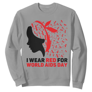 I Wear Red For World AIDS Day Sweatshirt HIV Awareness Dragonfly Support Gift TS12 Sport Gray Print Your Wear