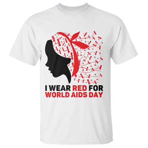 I Wear Red For World AIDS Day T Shirt HIV Awareness Dragonfly Support Gift TS12 White Print Your Wear