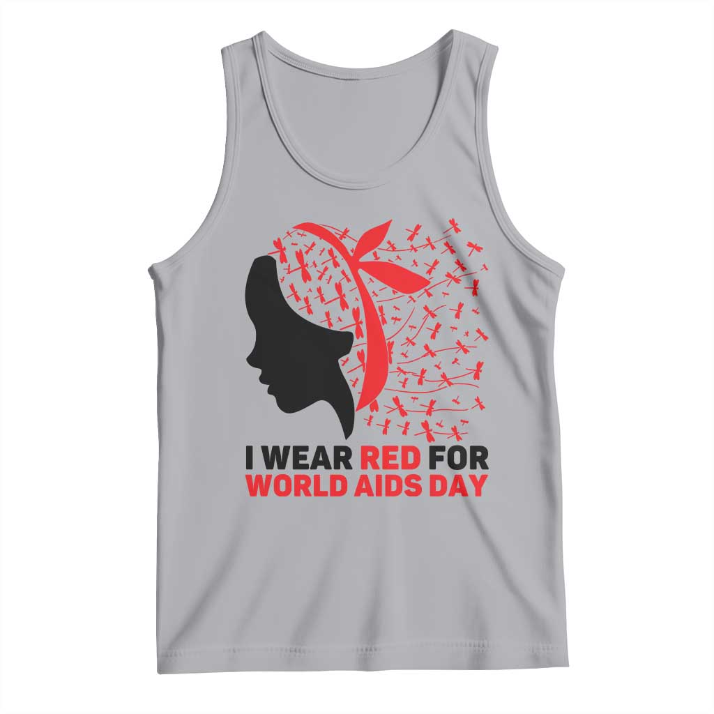 I Wear Red For World AIDS Day Tank Top HIV Awareness Dragonfly Support Gift TS12 Athletic Heather Print Your Wear