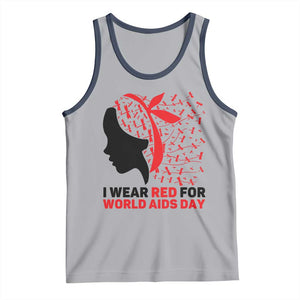 I Wear Red For World AIDS Day Tank Top HIV Awareness Dragonfly Support Gift TS12 Athletic Heather Navy Print Your Wear