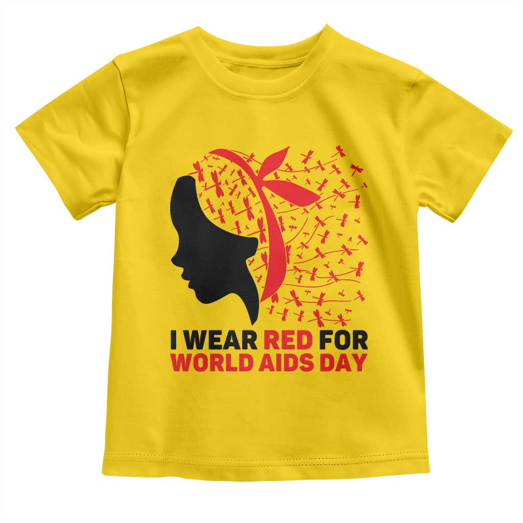 I Wear Red For World AIDS Day Toddler T Shirt HIV Awareness Dragonfly Support Gift TS12 Daisy Print Your Wear