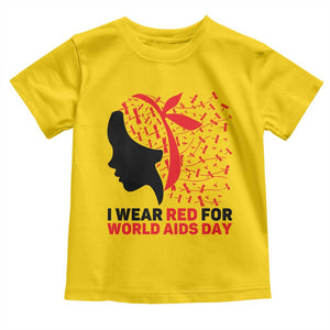 I Wear Red For World AIDS Day Toddler T Shirt HIV Awareness Dragonfly Support Gift TS12 Daisy Print Your Wear