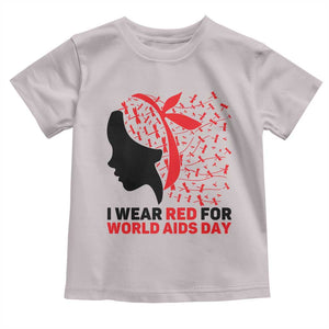 I Wear Red For World AIDS Day Toddler T Shirt HIV Awareness Dragonfly Support Gift TS12 Ice Gray Print Your Wear