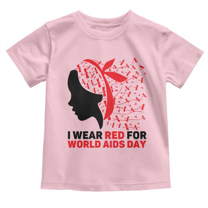 I Wear Red For World AIDS Day Toddler T Shirt HIV Awareness Dragonfly Support Gift TS12 Light Pink Print Your Wear