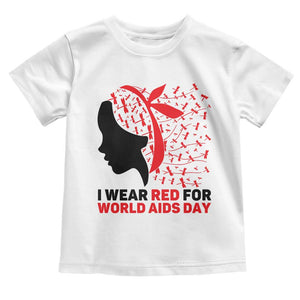 I Wear Red For World AIDS Day Toddler T Shirt HIV Awareness Dragonfly Support Gift TS12 White Print Your Wear
