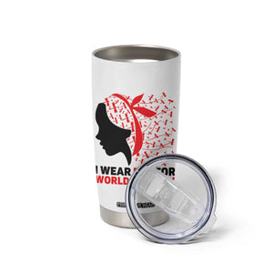 I Wear Red For World AIDS Day Tumbler Cup HIV Awareness Dragonfly Support Gift TS12 Print Your Wear