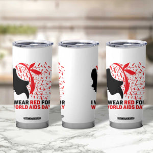 I Wear Red For World AIDS Day Tumbler Cup HIV Awareness Dragonfly Support Gift TS12 Print Your Wear