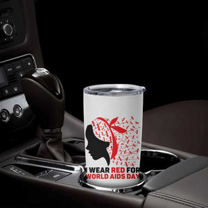 I Wear Red For World AIDS Day Tumbler Cup HIV Awareness Dragonfly Support Gift TS12 Print Your Wear