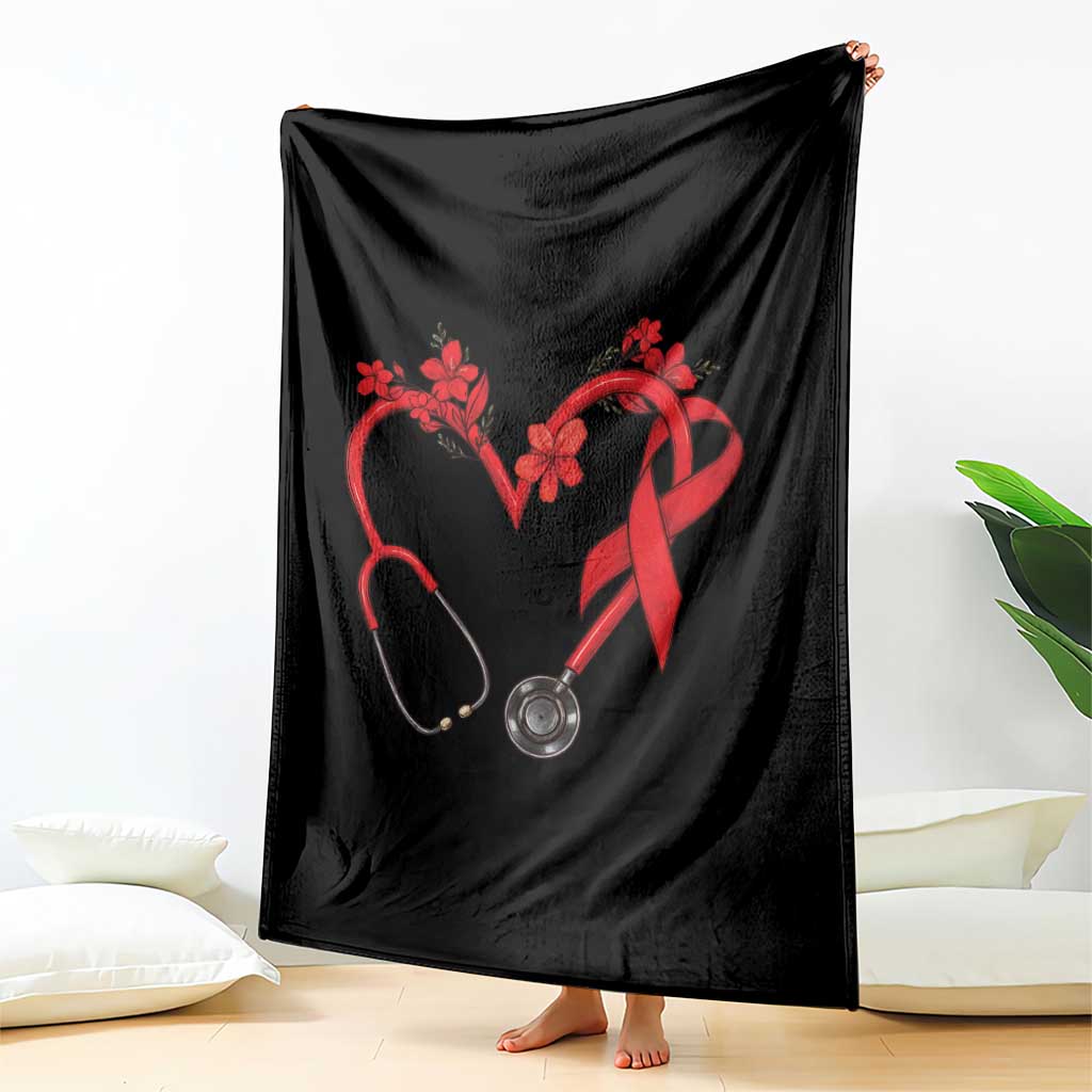 Healthcare Hero HIV Awareness Throw Blanket Red Ribbon Support Gift TS12 Print Your Wear