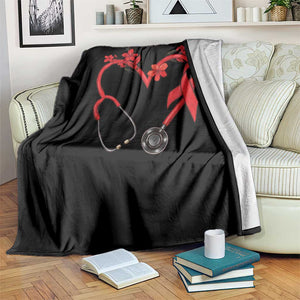 Healthcare Hero HIV Awareness Throw Blanket Red Ribbon Support Gift TS12 Print Your Wear