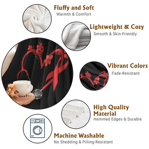 Healthcare Hero HIV Awareness Throw Blanket Red Ribbon Support Gift TS12 Print Your Wear