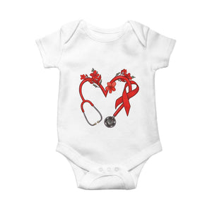 Healthcare Hero HIV Awareness Baby Onesie Red Ribbon Support Gift TS12 White Print Your Wear