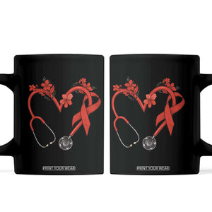 Healthcare Hero HIV Awareness Coffee Mug Red Ribbon Support Gift TS12 Black Print Your Wear