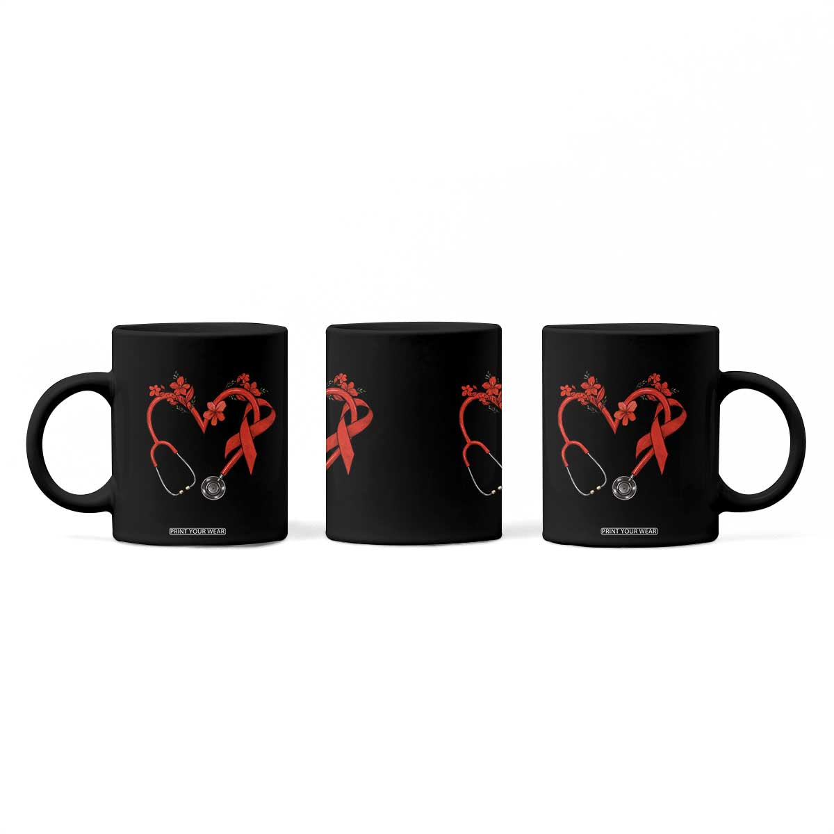 Healthcare Hero HIV Awareness Coffee Mug Red Ribbon Support Gift TS12 Print Your Wear