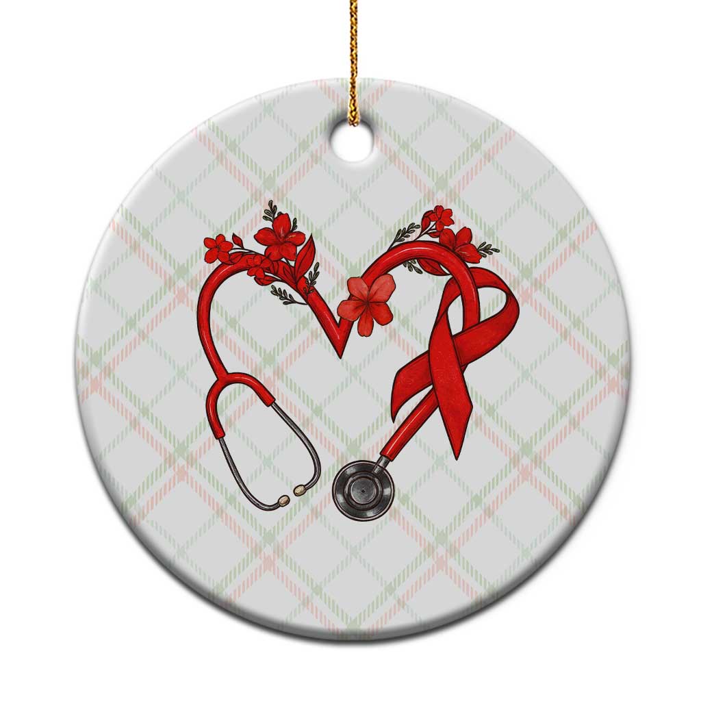 Healthcare Hero HIV Awareness Ceramic Ornament Red Ribbon Support Gift TS12 1pc Christmas Plaid Print Your Wear