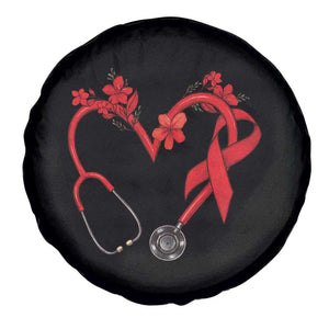 Healthcare Hero HIV Awareness Spare Tire Cover Red Ribbon Support Gift TS12 Print Your Wear