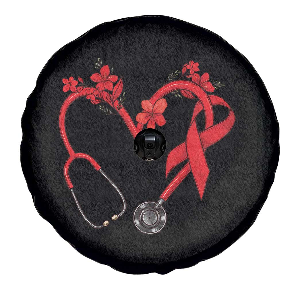Healthcare Hero HIV Awareness Spare Tire Cover Red Ribbon Support Gift TS12 Print Your Wear