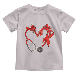 Healthcare Hero HIV Awareness Toddler T Shirt Red Ribbon Support Gift TS12 Ice Gray Print Your Wear