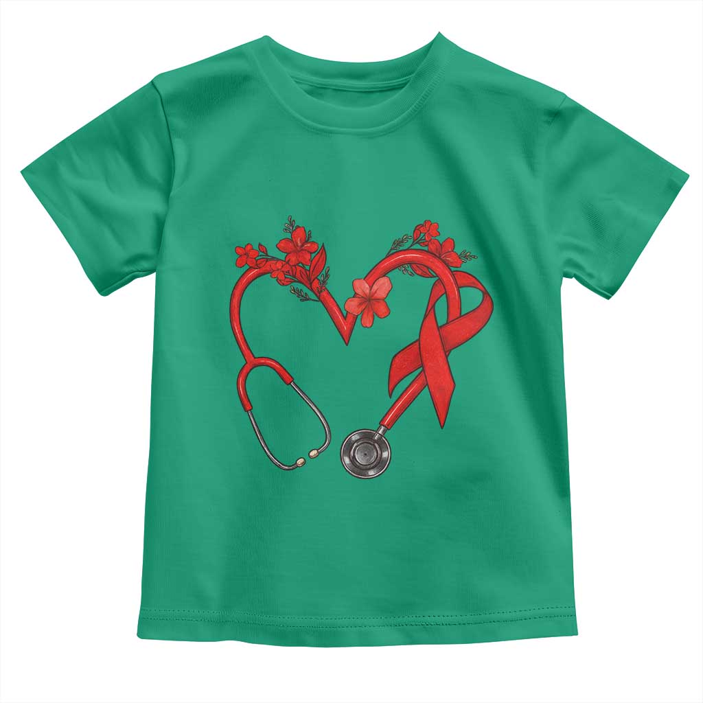 Healthcare Hero HIV Awareness Toddler T Shirt Red Ribbon Support Gift TS12 Irish Green Print Your Wear