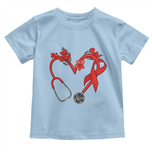 Healthcare Hero HIV Awareness Toddler T Shirt Red Ribbon Support Gift TS12 Light Blue Print Your Wear