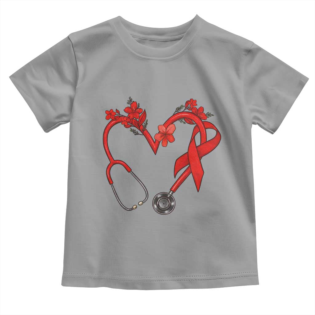 Healthcare Hero HIV Awareness Toddler T Shirt Red Ribbon Support Gift TS12 Sport Gray Print Your Wear