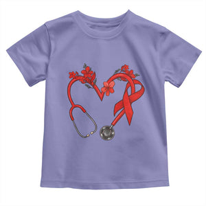 Healthcare Hero HIV Awareness Toddler T Shirt Red Ribbon Support Gift TS12 Violet Print Your Wear