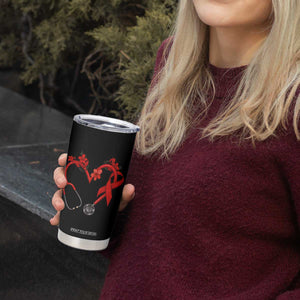 Healthcare Hero HIV Awareness Tumbler Cup Red Ribbon Support Gift TS12 Print Your Wear