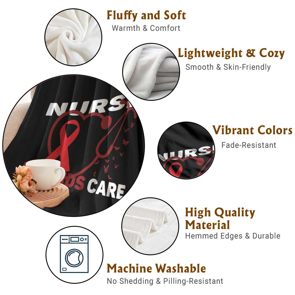 Healthcare Hero HIV AIDS Care Nurse Gift Throw Blanket TS12 Print Your Wear
