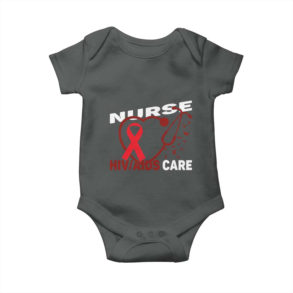 Healthcare Hero HIV AIDS Care Nurse Gift Baby Onesie TS12 Dark Heather Print Your Wear