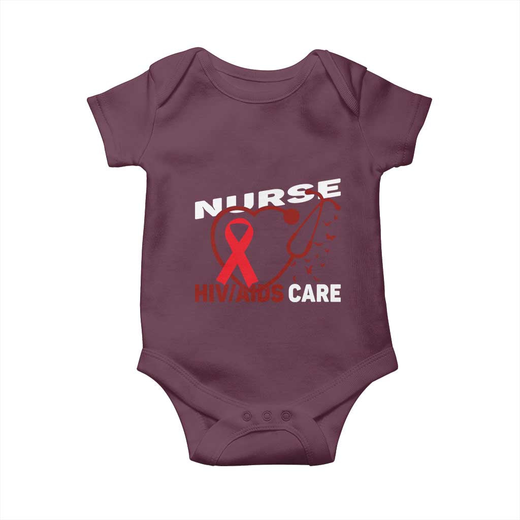 Healthcare Hero HIV AIDS Care Nurse Gift Baby Onesie TS12 Maroon Print Your Wear