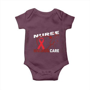Healthcare Hero HIV AIDS Care Nurse Gift Baby Onesie TS12 Maroon Print Your Wear