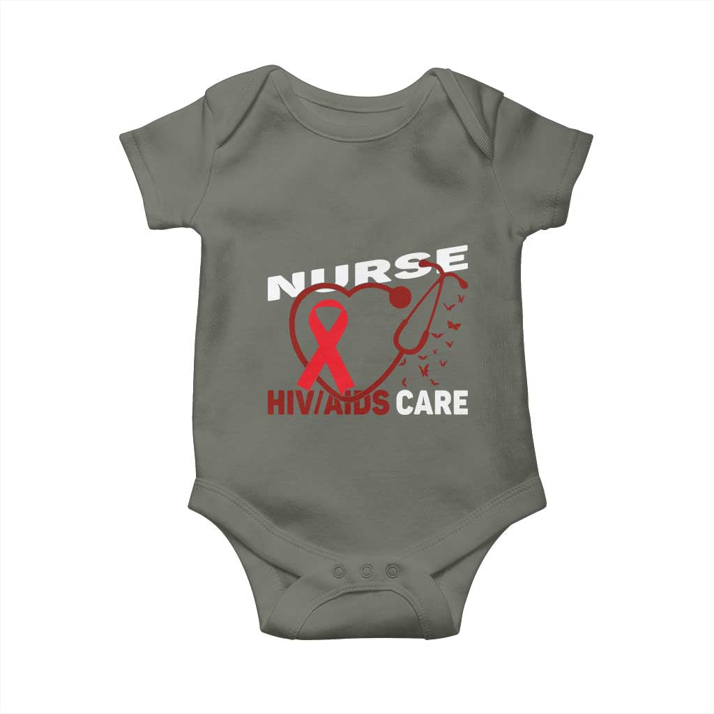 Healthcare Hero HIV AIDS Care Nurse Gift Baby Onesie TS12 Military Green Print Your Wear