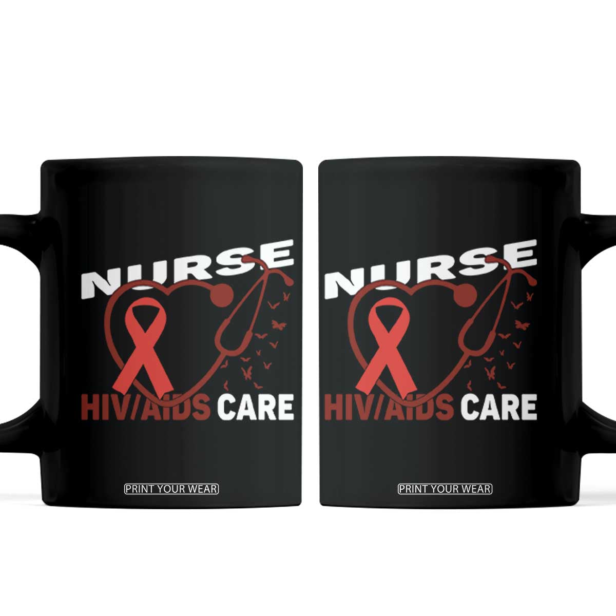 Healthcare Hero HIV AIDS Care Nurse Gift Coffee Mug TS12 Black Print Your Wear