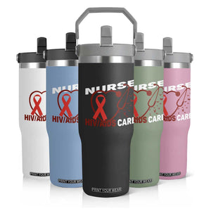 Healthcare Hero HIV AIDS Care Nurse Gift Flip Straw Tumbler TS12 Print Your Wear