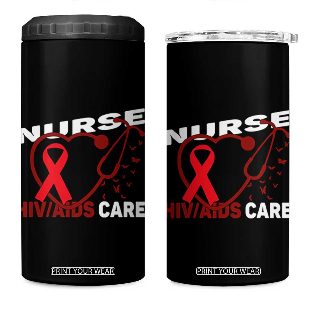 Healthcare Hero HIV AIDS Care Nurse Gift 4 in 1 Can Cooler Tumbler TS12 One Size: 16 oz Black Print Your Wear