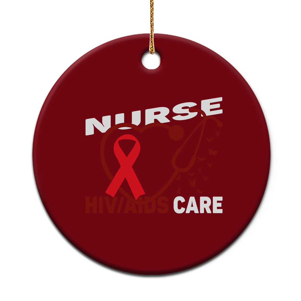 Healthcare Hero HIV AIDS Care Nurse Gift Ceramic Ornament TS12 1pc Red Print Your Wear