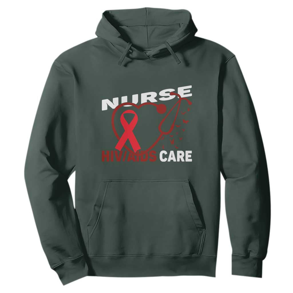 Healthcare Hero HIV AIDS Care Nurse Gift Hoodie TS12 Dark Forest Green Print Your Wear