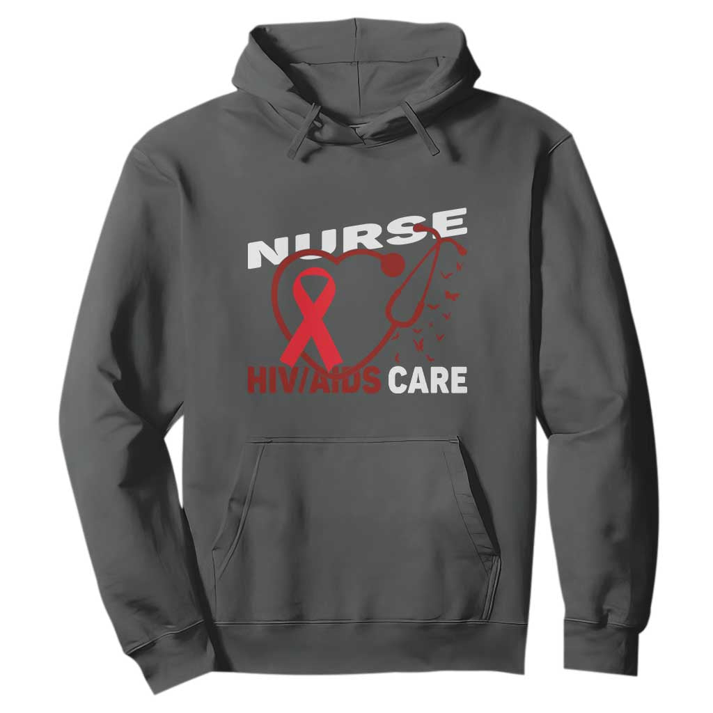 Healthcare Hero HIV AIDS Care Nurse Gift Hoodie TS12 Dark Heather Print Your Wear